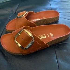 Birkenstock Madrid Big Buckle Slide Sandals Burnt Orange 37